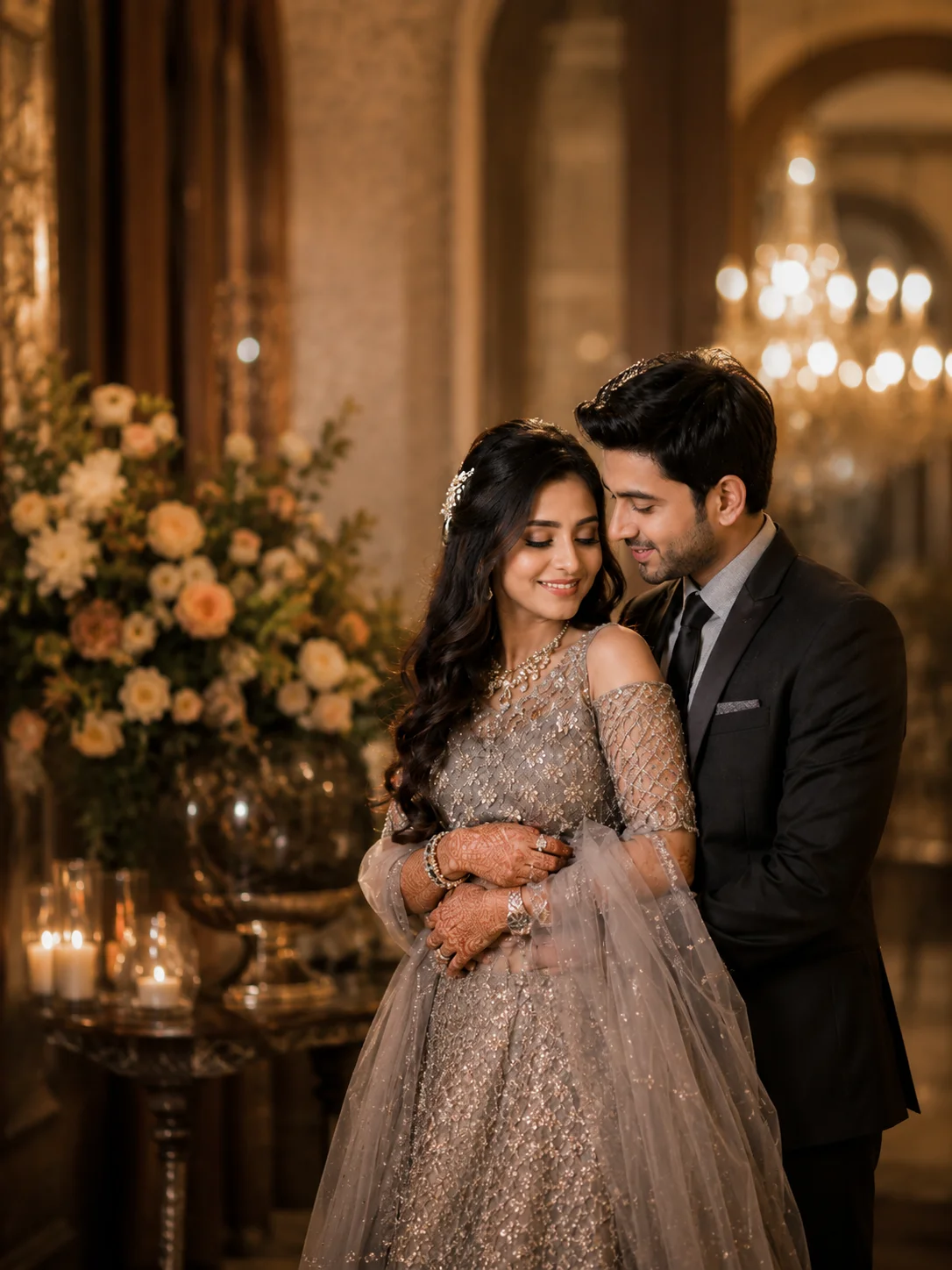 Couple in a premium wedding setting